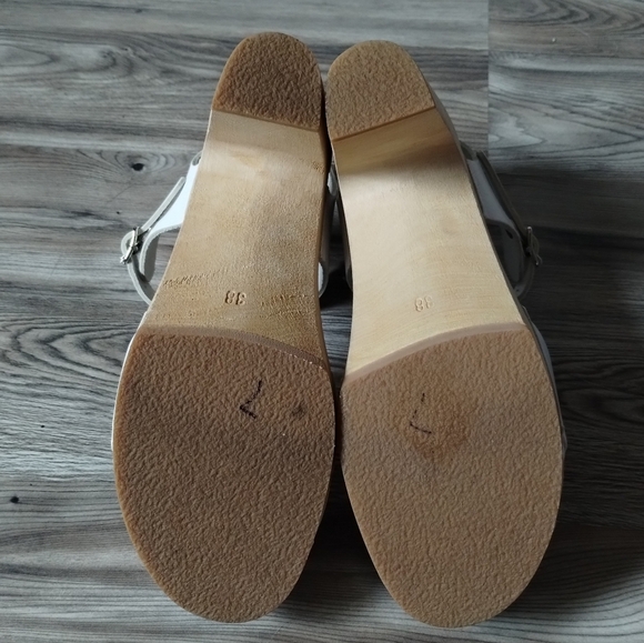 Swedish Hasbeens White Peep Toe High Heel Sandal Women's Size 38 US 8 - Picture 5 of 6